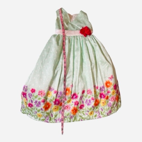 Nanette Girl Floral Pastel Green Sleeveless Dress Size 5 - Picture 4 of 8